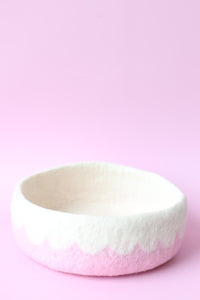 Large Felt Storage - Scalloped pink