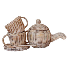 Load image into Gallery viewer, Little Sippers Rattan tea set - 7 pce